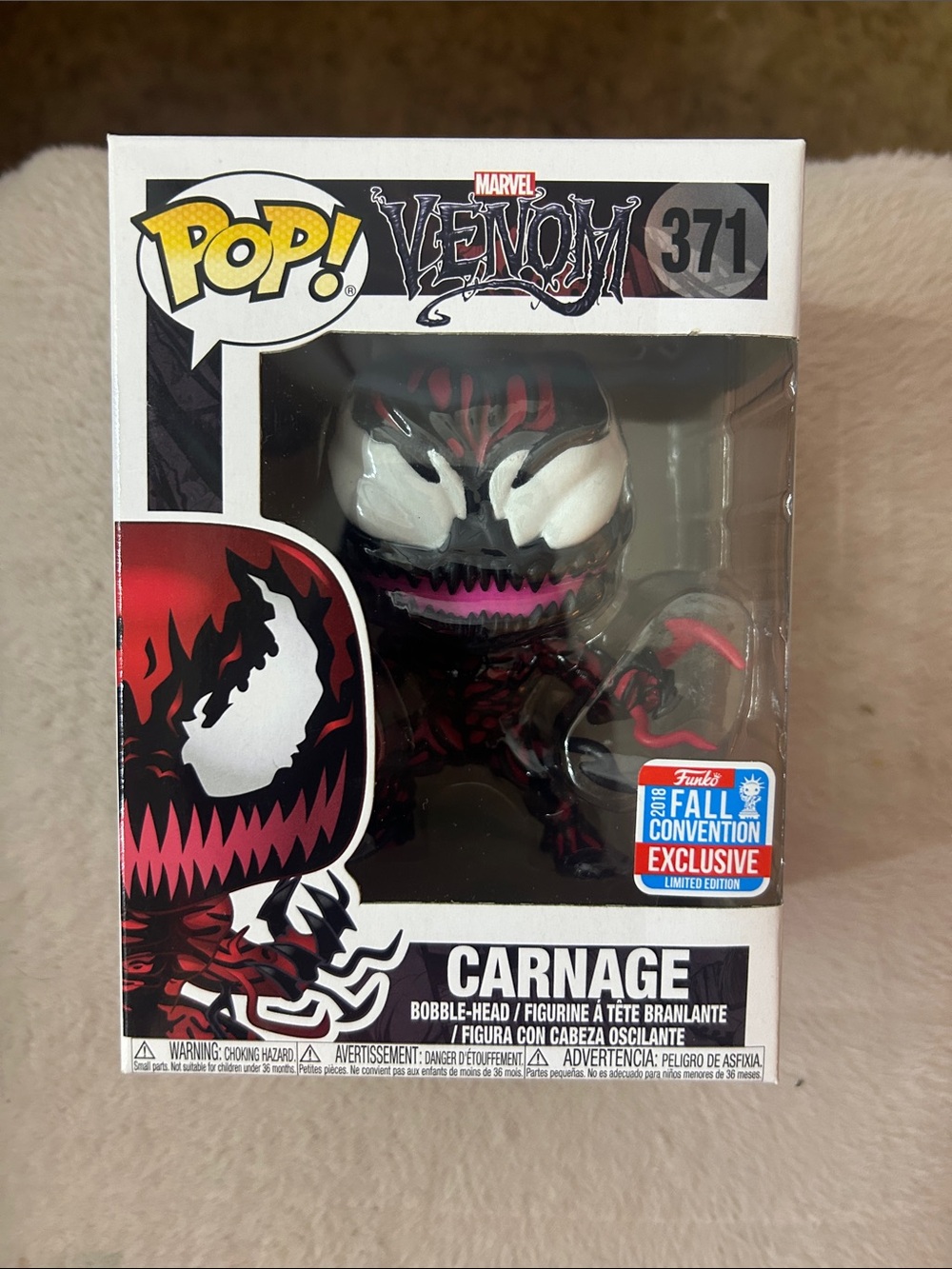 Funko Pop! Carnage Figure - Red, Black & White